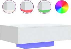 vidaXL Τραπεζάκι Σαλονιού με Φώτα LED Λευκό 85x55x31 εκ.