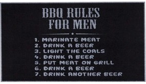 Χαλάκι Κουζίνας Bbq Mat 330 Bbq Rules For Men 67X120cm Black Sdim 67X120cm Polyamide