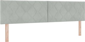 vidaXL LED κεφαλάρι Ανοιχτό γκρι 180 cm Βελούδο