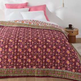 Κάλυμμα κρεβατιού από βαμβάκι καπιτονέ με block print, Manassi