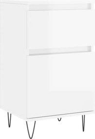 vidaXL Ντουλάπια 2 τεμ. Γυαλιστ. Λευκό 40x35x70 εκ. από Επεξεργ. Ξύλο