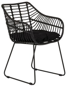 Πολυθρόνα Κήπου KALAMBO Μαύρο Αλουμίνιο/Rattan 56x57x81cm - 14840052