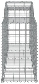 Συρματοκιβώτια Τοξωτά 25 τεμ. 300x50x80/100 εκ. Γαλβαν. Ατσάλι - Ασήμι