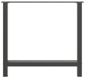 vidaXL Πόδια Τραπεζαρίας Ανθρακί 2 τεμ. 70x(72-73) εκ. Ατσάλι