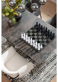 Διακοσμητικό Επιτραπέζιο Chess Λευκό/Μαύρο 60x60x13 εκ. - Ασημί