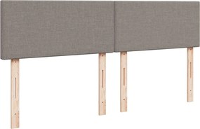 vidaXL Κρεβάτι Boxspring με Στρώμα Taupe 200x200 εκ. Υφασμάτινο