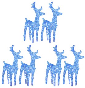 vidaXL Χριστουγεννιάτικοι Τάρανδοι 6 τεμ. 240 LED Μπλε Ακρυλικό