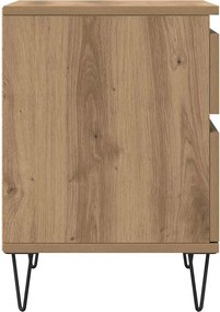 vidaXL Κομοδίνα 2 τεμ. τεχνίτης Δρυς 40 x 35 x 50 εκ από Επεξεργ. Ξύλο