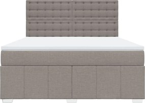 vidaXL Κρεβάτι Boxspring με Στρώμα Taupe 180x200 εκ. Υφασμάτινο