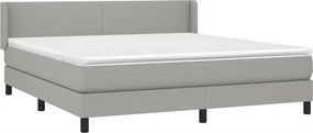 vidaXL Κρεβάτι Boxspring με Στρώμα Αν. Πράσινο 160x200εκ Υφασμάτινο