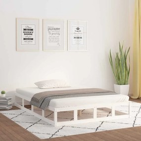 vidaXL Πλαίσιο Κρεβατιού Λευκό 120 x 200 εκ. από Μασίφ Ξύλο