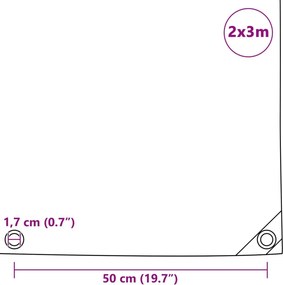 vidaXL Μουσαμάς 650 γρ./μ.² Μπλε 2 x 3 μ.