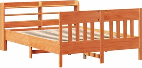vidaXL Σκελετός Κρεβ. Χωρίς Στρώμα Καφέ Κεριού 160x200 εκ Μασίφ Πεύκο
