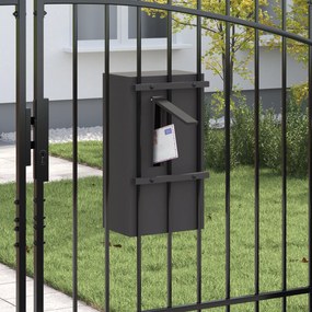 vidaXL γραμματοκιβώτιο Μαύρο 30 x 23 x 55 εκ. Ατσάλι