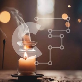 Intra Συλλεκτικό Ξύλινο Παζλ Plywood  4mm - Αναμμένο κερί σε γυάλινο βάζο με καπνό Σε Ξύλινο Κουτί - Διαστάσεις: 10x10 cm – 25 κομμάτια