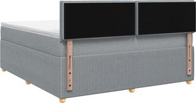 vidaXL Κρεβάτι box spring με στρώμα Ανοιχτό γκρι 140 x 200 cm Ύφασμα