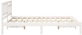vidaXL Σκελετός Κρεβατιού Λευκό 140 x 200 cm Μασίφ ξύλο πεύκου