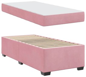 vidaXL Σκελετός Κρεβατιού Άλλο Ροζ 90 x 200 cm Βελούδο