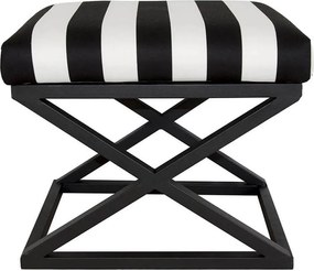 Πουφ Σκαμπό Μαύρο/Λευκό CAPRAZ 40x50x42