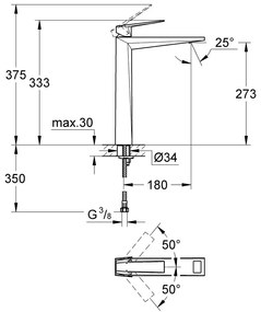 Μπαταρία νιπτήρος επιτραπέζια Grohe Allure Brilliant