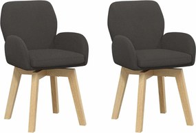 vidaXL Γυριστές καρέκλες φαγητού 2 pcs Μπουκλέ Σκούρο Γκρι