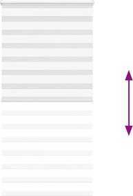 vidaXL Ζέβρα τυφλή Λευκό Πλάτος υφάσματος 100,9 εκ. Πολυεστέρας