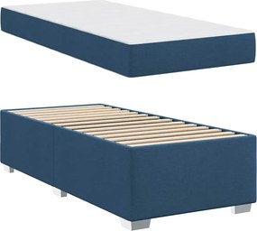 vidaXL Σκελετός Κρεβατιού με στρώμα Μπλε 100 x 200 cm ύφασμα