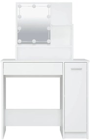 vidaXL Μπουντουάρ με LED Σετ Λευκό 86,5 x 35 x 136 εκ.