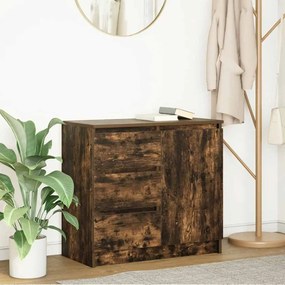 Συρταριέρα με Συρτάρια Καπνιστή Δρυς 71x35x65 εκ. Επεξ. Ξύλο - Καφέ