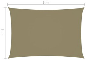 Πανί Σκίασης Ορθογώνιο Μπεζ 3 x 5 μ. από Ύφασμα Oxford - Μπεζ