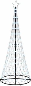 vidaXL LED Χριστουγεννιάτικο Δέντρο με βάση Ψυχρό λευκό 250 cm Μέταλλο