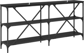 vidaXL Τραπέζι κονσόλας Μαύρη Οξυά 160 x 30 x 75 εκ Επεξεργασμένο Ξύλο