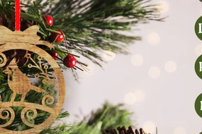 Σετ των 2 Intra απο ξύλο plywood Χρώμα wenge 3mm-4mm πάχος - Στολίδι Χριστουγεννιάτικου Δέντρου | κοπής με λέιζερ Δίασταση 6x6 cm INTRAFABR-107446981