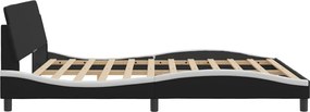 vidaXL Πλαίσιο Κρεβατιού Dover Μαύρο/Λευκό 180x200εκ.Συνθ. Δέρμα