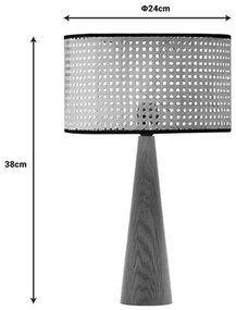 Επιτραπέζιο φωτιστικό Retroa ξύλο και pe rattan σε φυσικό χρώμα Φ24x38εκ 24x24x38 εκ.