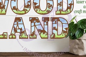 Σετ των 2 Intra απο ξύλο plywood 3mm-4mm πάχος – Σετ αλφάβητου Woodland Animal. 2 Επίπεδο 49 Δίασταση 20x20 cm INTRAFABR-83660624