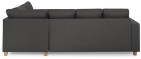 Γωνιακός Καναπές Scandinavian Choice C154, Δρυς, Σκούρο γκρι, 254x194x82cm, Πόδια: Ξύλο | Epipla1.gr