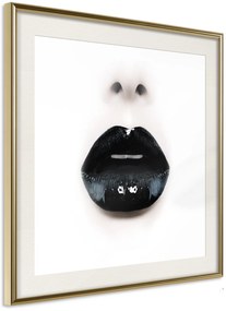 Αφίσα - Black Lipstick (Square) - 20x20 - Χρυσό - Με πασπαρτού