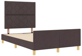 vidaXL Κρεβάτι  Σκελετός Σκούρο Καφέ 120x200 εκ. Υφάσμα