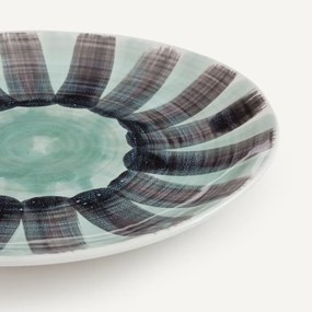 Σετ 4 ριγέ πιάτων από πέτρινη πορσελάνη, VIANA