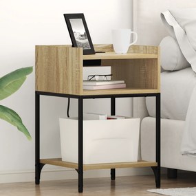 vidaXL Κομοδίνο με ράφι Sonoma Δρυς 40 x 40 x 61 εκ Επεξεργασμένο ξύλο