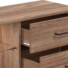 Έπιπλο TV Corsica 190 Flagstaff Oak - Μαύρο 190x42x53,5 εκ. 190x42x53.5 εκ.