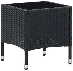vidaXL Τραπέζι Κήπου Μαύρο 40 x 40 x 45 εκ. από Συνθετικό Ρατάν