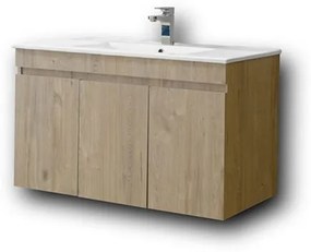 Πάγκος OMEGA BEIGE OAK 100 3BOM100BON 97x44x60cm, Νιπτήρας 100x45  3BOM100BON