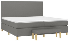 ΚΡΕΒΑΤΙ BOXSPRING ΜΕ ΣΤΡΩΜΑ ΣΚΟΥΡΟ ΓΚΡΙ 200X200 ΕΚ. ΥΦΑΣΜΑΤΙΝΟ 3137022