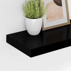 vidaXL Ράφια Τοίχου 2 τεμ. Μαύρα 90x23,5x3,8 εκ. MDF