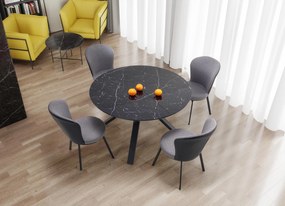 VERTIGO extension table, color: top - black marble, legs - black DIOMMI V-CH-VERTIGO-ST