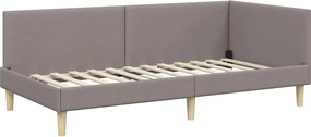 vidaXL Κρεβάτι Γωνίας Taupe 90 x 200 cm Ύφασμα