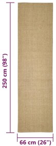 vidaXL Χαλί Σιζάλ για Ονυχοδρόμιο 66 x 250 εκ.