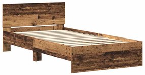 vidaXL Κρεβάτι με Κεφαλάρι Παλιό Ξύλο 100 x 200 cm Επεξεργασμένο ξύλο